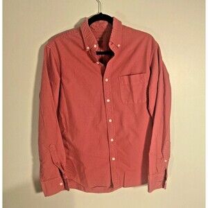 J Crew Mens Slim Fit 100% Cotton Long Sleeve Button Down Pink Sz M Summer Casual